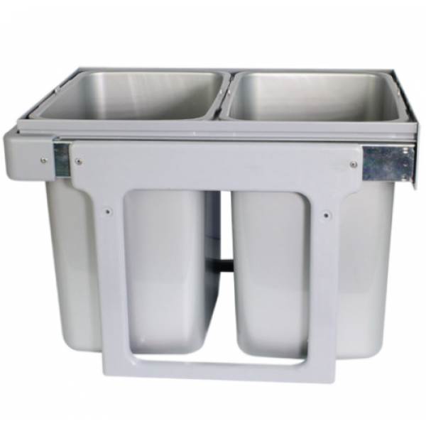 Мусорниця MÜLLER 16 л контейнер (2 відра) вбудована висувна без доводчика Cірий (SO0940)