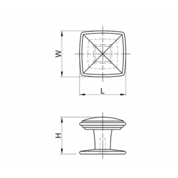 Меблева ручка-кнопка квадрат SIGMA H-24мм Чорна (MR0424)