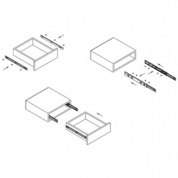 Направляюча Muller телескопічна кулькова повного висування Н-45мм L-550мм комплект 2 шт (VM0542)