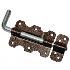 Засувка меблева (шпінгалет) ХЗШП накладний з ручкою L-180мм мідь (DZ1206)