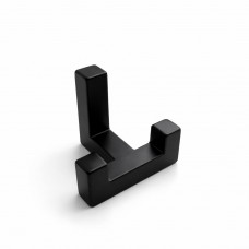 Гачок меблевий для одягу Sigma 40х40х52 мм із двома вішалками чорний Modern (MK0479)