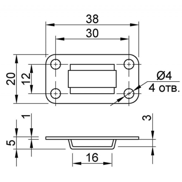 Меблевий замок центральний MÜLLER фронтальний L- 800мм Нікель (ZM0619)