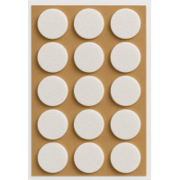 Фетрова самоклеюча накладка Folmag для меблів кругла d-28 мм Білий (15 шт/лист) (AF1062)