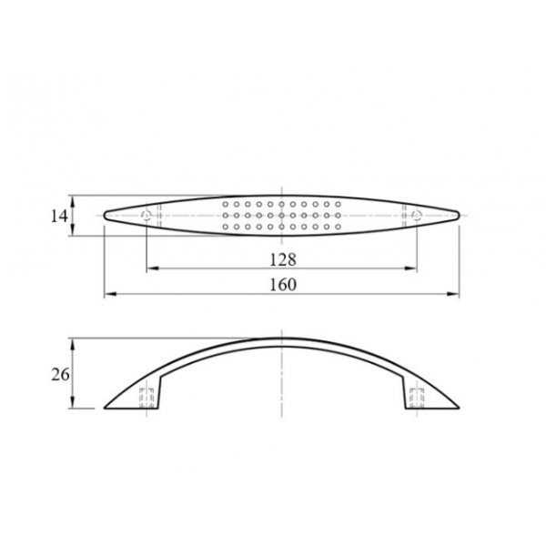 Ручка (скоба) меблева Fenix ​​Modern С-128 мм L-162 мм алюміній (MR0420)