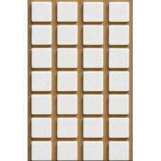 Фетрова самоклеюча накладка Folmag для меблів квадрат 20x20мм Білий (28 шт/лист) (AF1059)