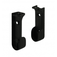 Тримач під овальну трубу розміром 30x15мм навісний (комплект правий/лівий) Чорний (AF1071)