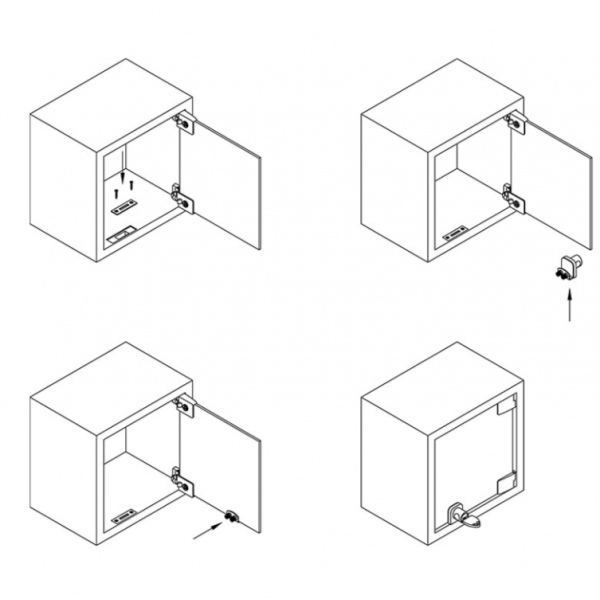 Меблевий замок накладний MÜLLER для 1 скла на скляні дверцята Хром/Сатин (ZM0617)