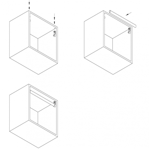 Тримач під овальну трубу розміром 30x15мм навісний (комплект правий/лівий) Чорний (AF1071)