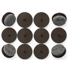 Накладки на цвях VOREL фільцеві пластик/повсть меблеві на ніжки стільців d-20мм (набір 12 шт) (AF1020)