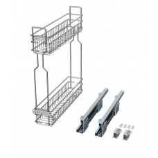 Висувний кошик Карго New Muller 150 мм для кухні бічне праве з доводчиком Хром (2 полиці) (SO0889)