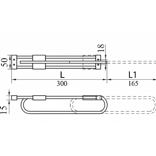 Мікроліфт висувний (вішалка) для гардеробних шаф посилений L=300 мм (PV1134)