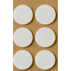 Фетрова самоклеюча накладка Folmag для меблів кругла d-45 мм Білий (6 шт/лист) (AF1057)