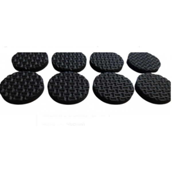 Протиковзка наклейка від подряпин VOREL протектор самоклеючий для меблів d-18 мм (32 шт/лист) Чорний (AF1027)