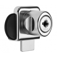 Меблевий замок накладний MÜLLER для 2 скла на скляні дверцята Хром/Сатин (ZM0618)