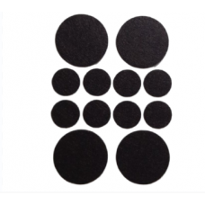 Фетрова самоклеюча накладка повстяна  VOREL круглий d-20мм d-38мм меблевий Темно-коричневий (12 шт/лист) (AF1048)