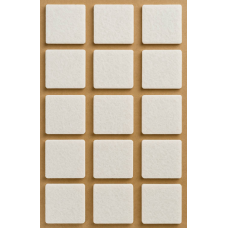 Фетрова самоклеюча накладка Folmag для меблів квадрат 30x30мм Білий (15 шт/лист) (AF1052)