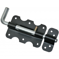 Засувка меблева (шпінгалет) ХЗШП накладний з ручкою L-180мм чорний (DZ1205)