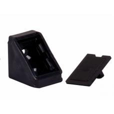 Кутник монтажний одинарний меблевий пластиковий 20x20x18 мм Чорний (PD0699)