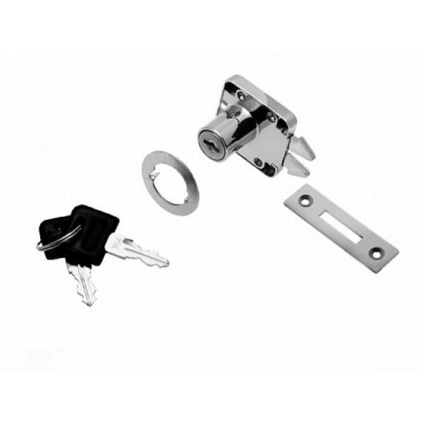 Меблевий замок для дверей-жалюзі накладний H-40 мм L-40 мм хром (ZM0620)