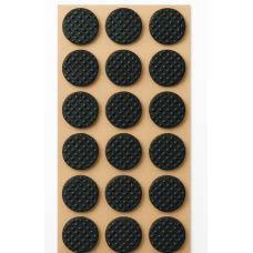 Протиковзна наклейка (протектор) від подряпин самоклеюча (повсть) для меблів d-25 мм (18шт/лист) Чорний (AF1083)